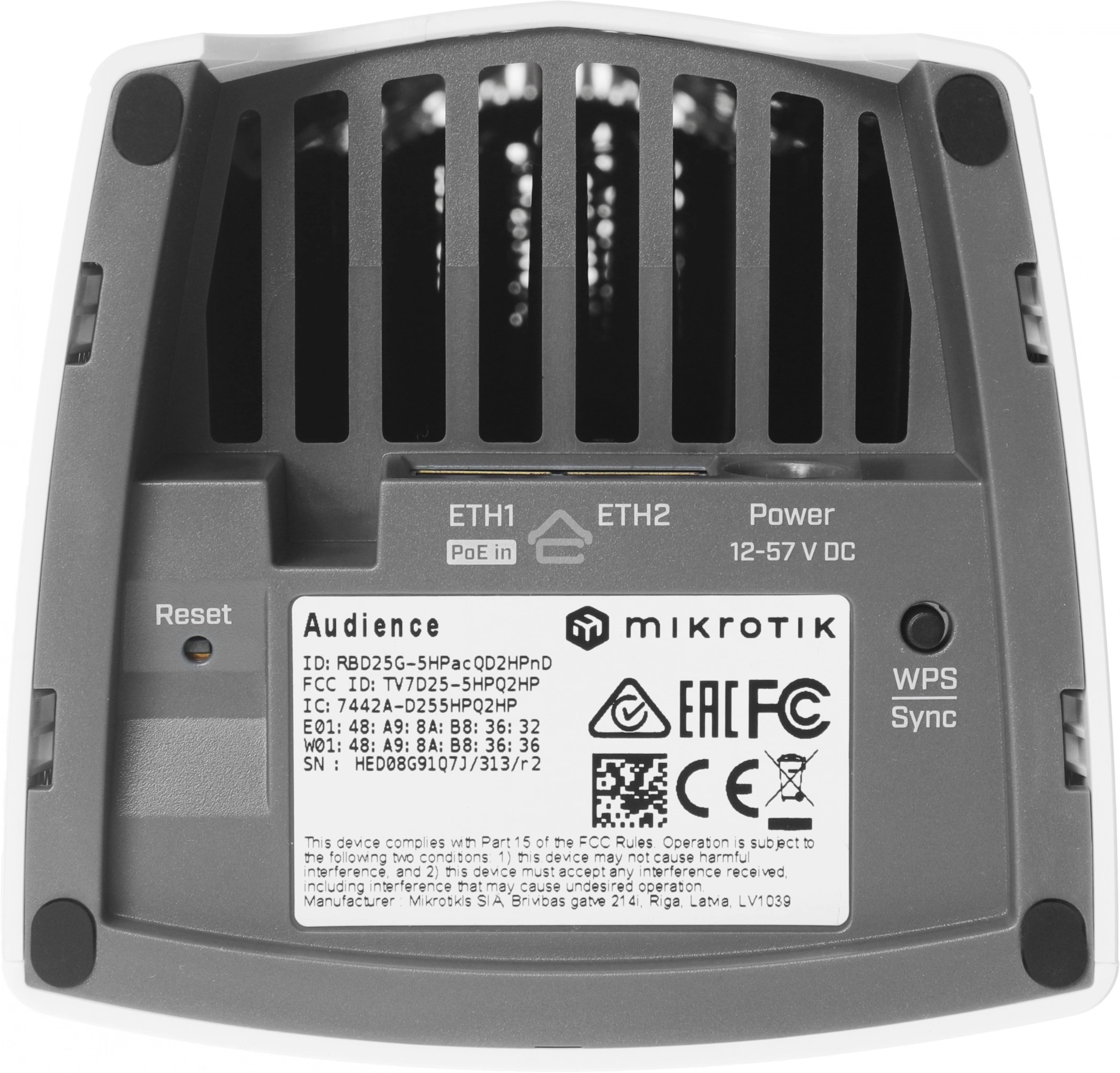 Точка доступа MikroTik Audience Mesh, 3 диапазона, 802.11ac(RBD25G-5HPacQD2HPnD)