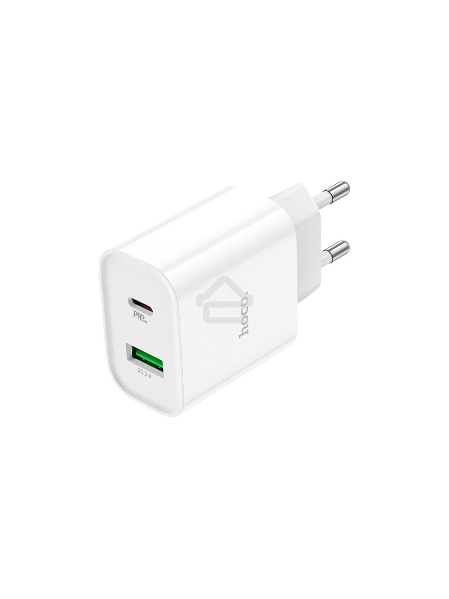 Зарядное устройство HOCO C80A Plus Rapido PD20W+QC3.0, 1xType-C, 1xUSB, белый