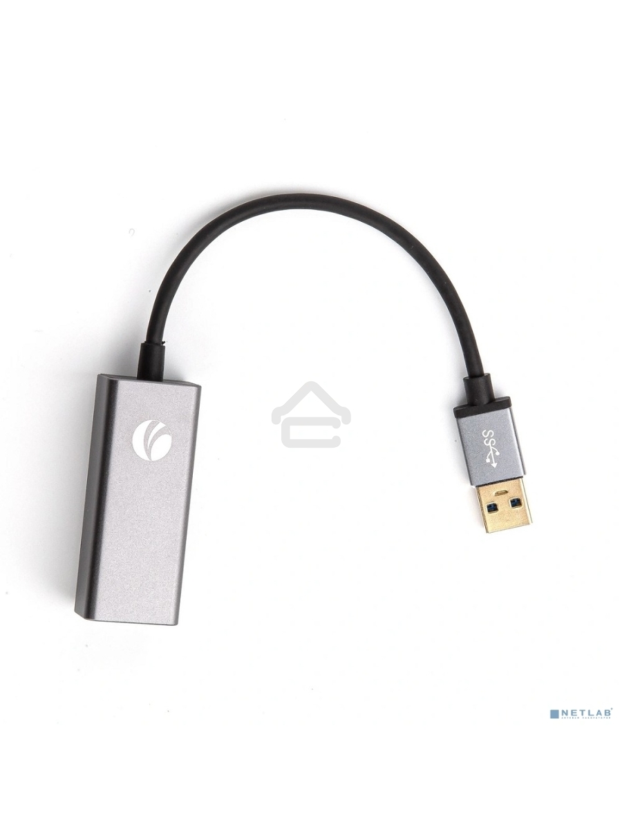 Кабель-переходник USB 3.0 (Am) --> LAN RJ-45 Ethernet 1000 Mbps, Aluminum Shell, VCOM <DU312M>