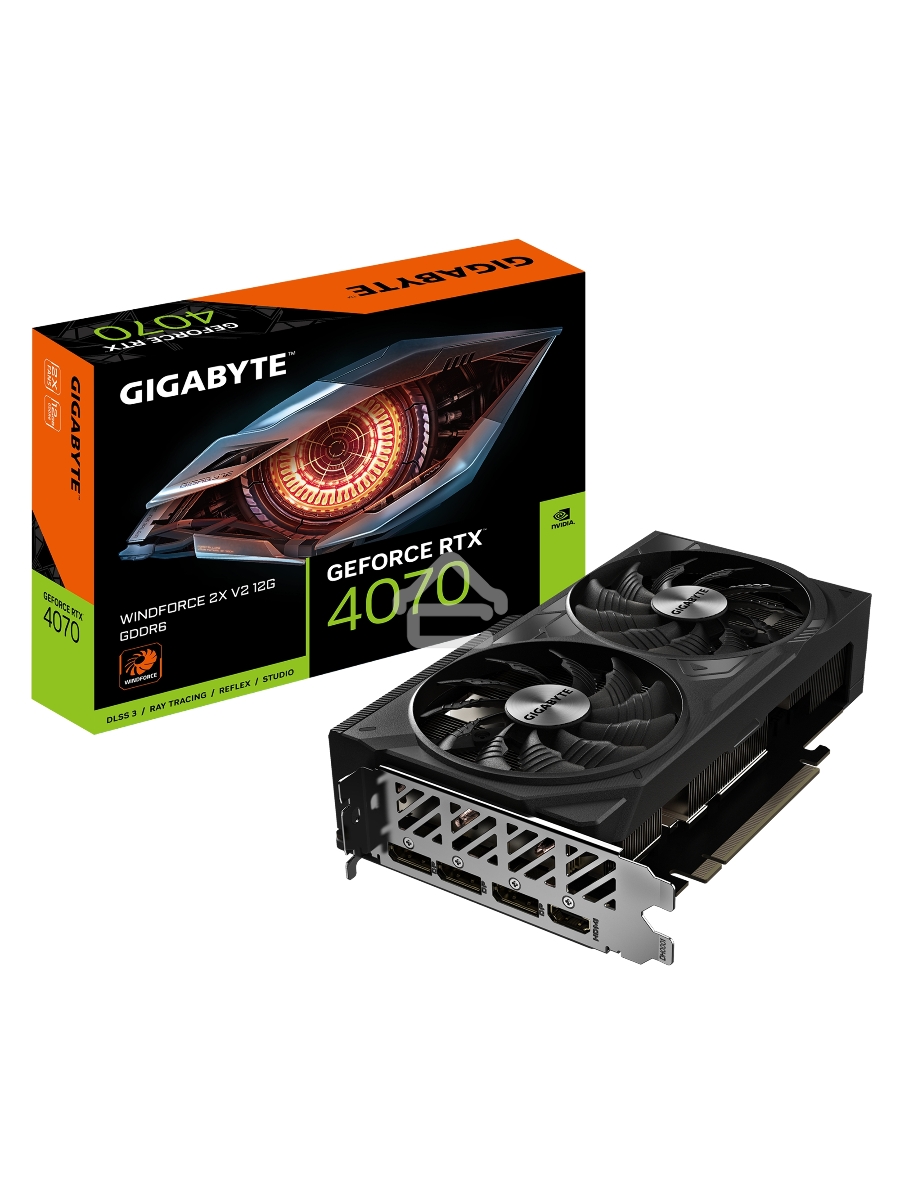 Видеокарта Gigabyte PCI-E 4.0 GV-N4070WF2V2-12GD NVIDIA GeForce RTX 4070 12Gb 192bit GDDR6 2475/20000 HDMIx1 DPx3 HDCP Ret