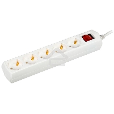 Сетевой фильтр IEK У05В WYP10-10-05-07-ZK-G, 7 м, 5 розеток, белый
