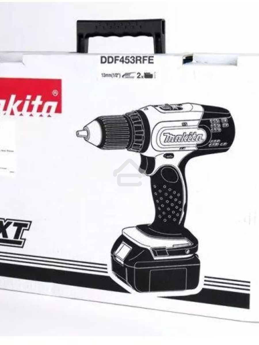 Дрель-шуруповерт Makita DDF453RFE, Аккумуляторная, 18В, 2 АКБ, Кейс