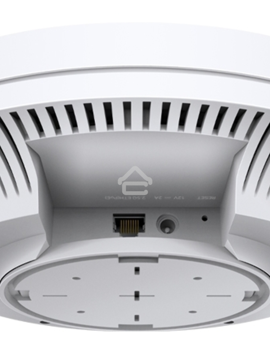 Точка доступа TP-Link 11AX dual-band ceiling access point, up to 1200 Mbit / s at 5 GHz and up to 574 Mbit / s at 2.4 GHz, 1 10/100/1000Mbps LAN port, support PoE 802.3at standard, support BSS coloring, Seamless Roaming, Mesh, Band Steering, Airtime Fairn