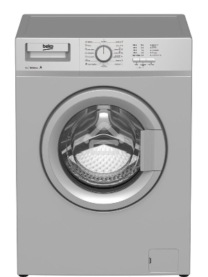 Стиральная машина Beko WRE 65P1 BSS серебристый, загрузка фронтальная 6 кг, 1000 об/мин., класс: А