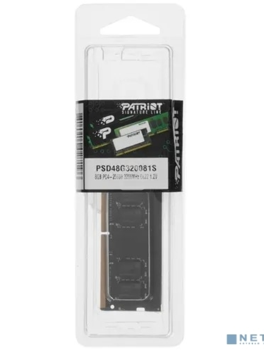 Оперативная память Patriot Signature, DDR4, 8GB (1x8 GB), 3200 MHz, CL22, SO-DIMM