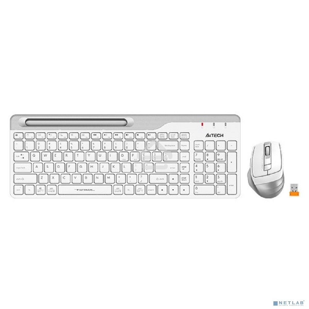 Клавиатура + мышь A4Tech Fstyler FB2535C клав:белый/серый мышь:белый/серый USB беспроводная Bluetooth/Радио slim