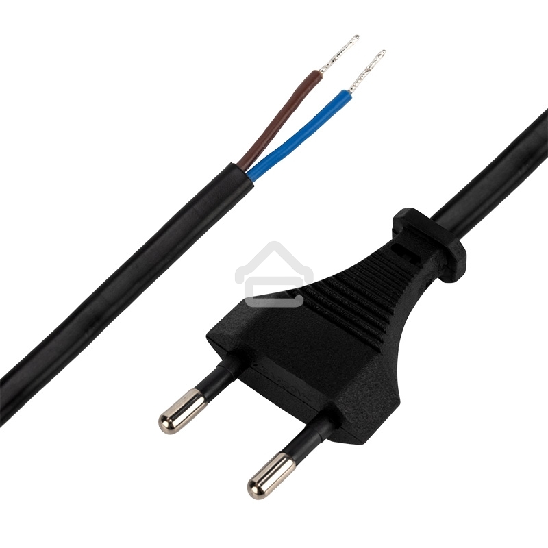 Сетевой шнур Rexant 2х0,75 мм², 1,8 м черный