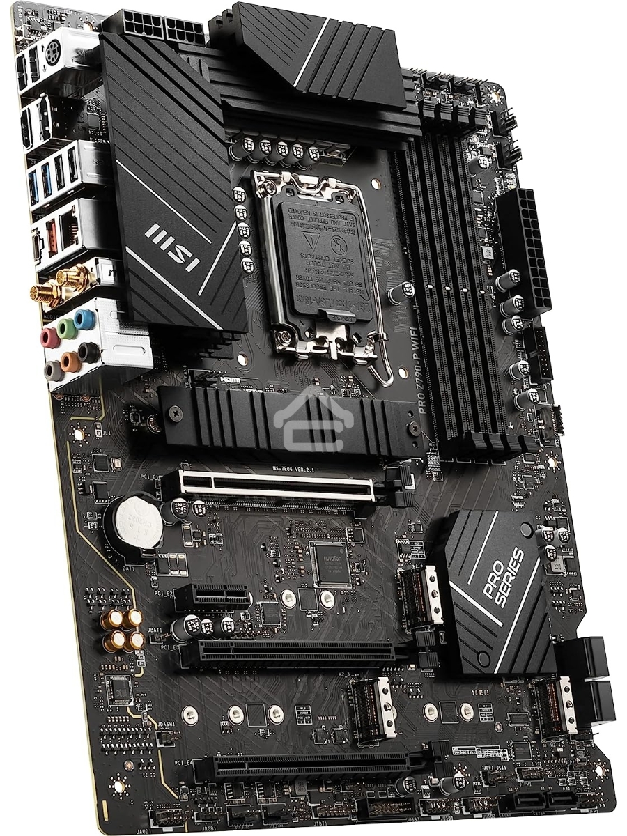 Материнская плата MSI PRO Z790-P WIFI, LGA 1700, Intel Z790, 4xDDR5, 6xSATA, 4xM.2, 1xPCIe 5.0 x16, 1xPCIe 4.0 x16, 1xPCIe 3.0 x16, 1xPCIe x1, 1xHDMI, 1xDP, 1x2.5Gb LAN, 4xUSB-A 2.0, 2xUSB-A 3.2 Gen 1, 1xUSB-A 3.2 Gen 2, 1xUSB-C 3.2 Gen 2x2, 6x3.5мм, 7.1,
