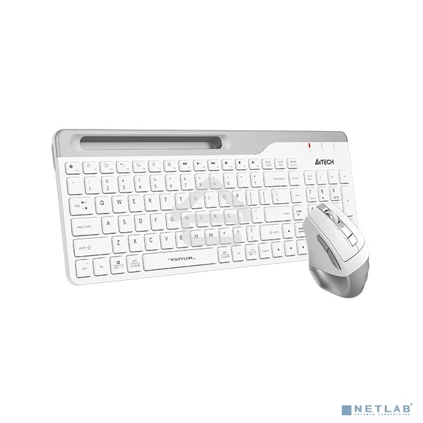 Клавиатура + мышь A4Tech Fstyler FB2535C клав:белый/серый мышь:белый/серый USB беспроводная Bluetooth/Радио slim