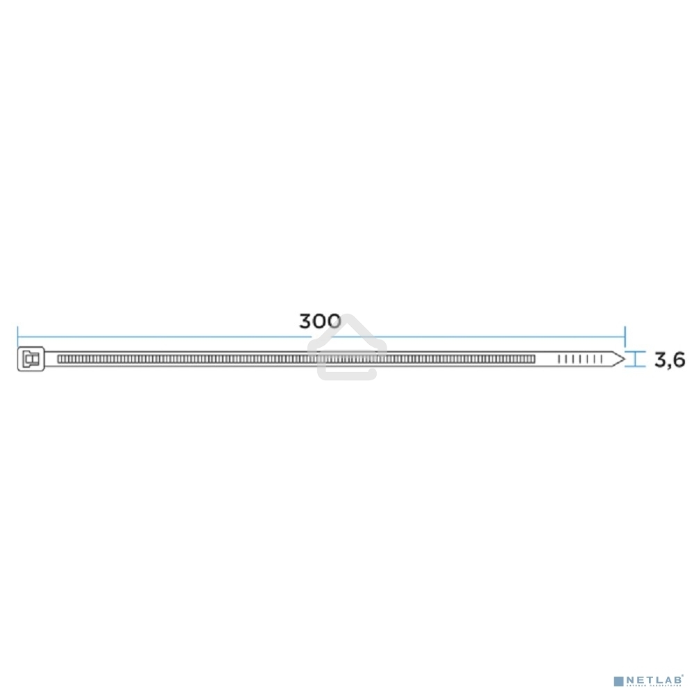 Хомут-стяжкa нейлоновая с тройным замком Rexant 300x3,6 мм, белая, упаковка 100 шт.