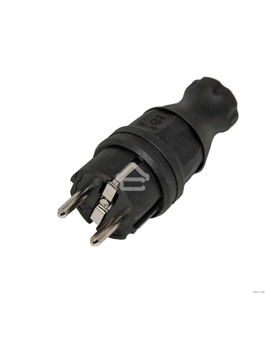 Вилка прямая EKF RPS-011-16-230-44 каучуковая 230В, 2P+PE, 16A, IP44 EKF PROxima