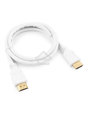 Кабель Cablexpert HDMI CC-HDMI4-W-1M, 19M/19M, v2.0, медь, позол.разъемы, экран, 1м, белый, пакет