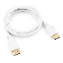 Кабель Cablexpert HDMI CC-HDMI4-W-1M, 19M/19M, v2.0, медь, позол.разъемы, экран, 1м, белый, пакет