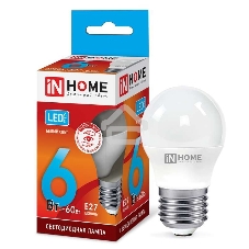 Лампа светодиодная LED-ШАР-VC 6Вт 230В E27 4000К 540лм IN HOME 4690612020532