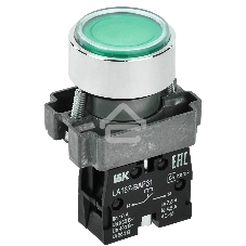 Кнопка IEK LA167-BAF31 d=22мм 1з зеленая