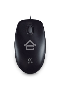 Мышь проводная Logitech B100 черный, 1000 dpi, USB, кнопки - 3