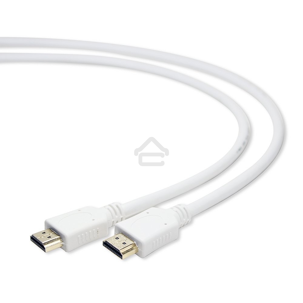 Кабель Cablexpert HDMI CC-HDMI4-W-1M, 19M/19M, v2.0, медь, позол.разъемы, экран, 1м, белый, пакет