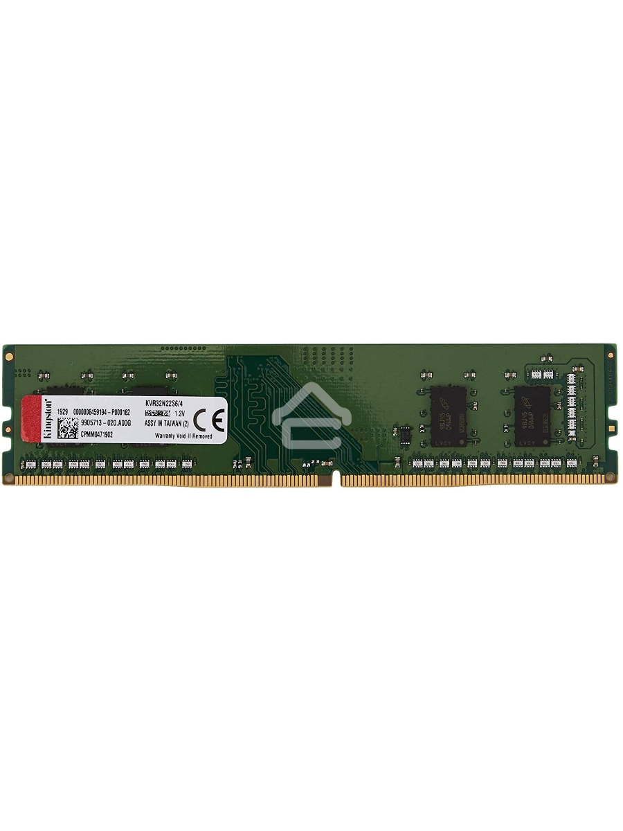 Оперативная память Kingston ValueRAM, DDR4, 4Gb (1x4Gb), 3200MHz, CL22, DIMM