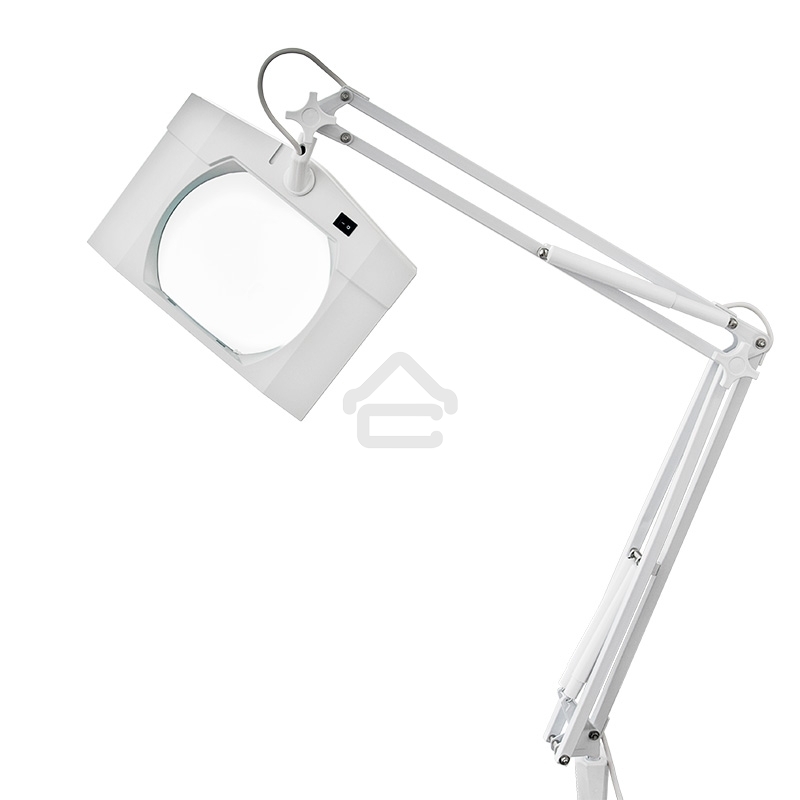 Лупа на струбцине Rexant, квадратная, 3D, с подсветкой, белая 31-0101