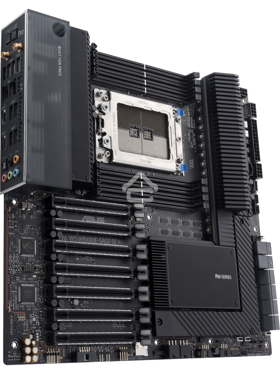 Материнская плата ASUS Pro WS WRX80E-SAGE SE WIFI, sWRX8, AMD WRX80, 8xDDR4, 8xSATA, 3xM.2, 7xPCI-E 4.0 x16, 2x 10Gb LAN, 8xUSB-A 3.2 Gen 2, 5x3.5 мм, 7.1, E-ATX