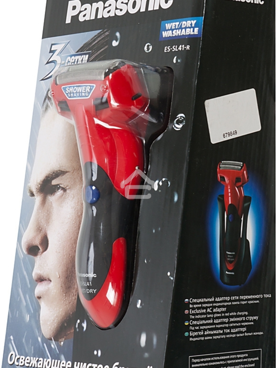 Бритва сетчатая Panasonic ES-SL41R520 реж.эл.:3 питан.:аккум. красный/черный
