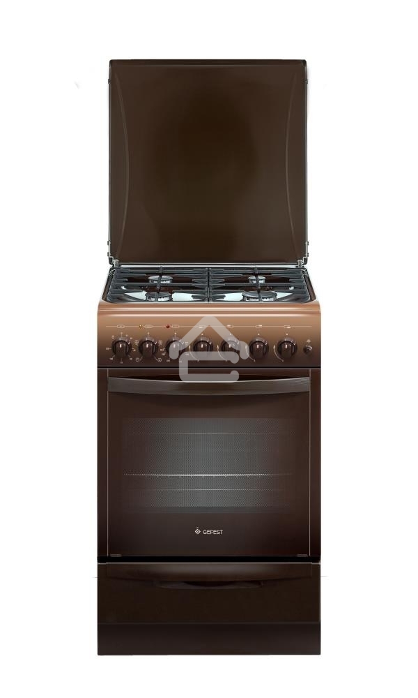 Плита комбинированная Gefest ПГЭ 5102-02 0001 коричневый, конфорок 4 газовых, духовка 55 л, 50 см x 85 см x 58.5 см