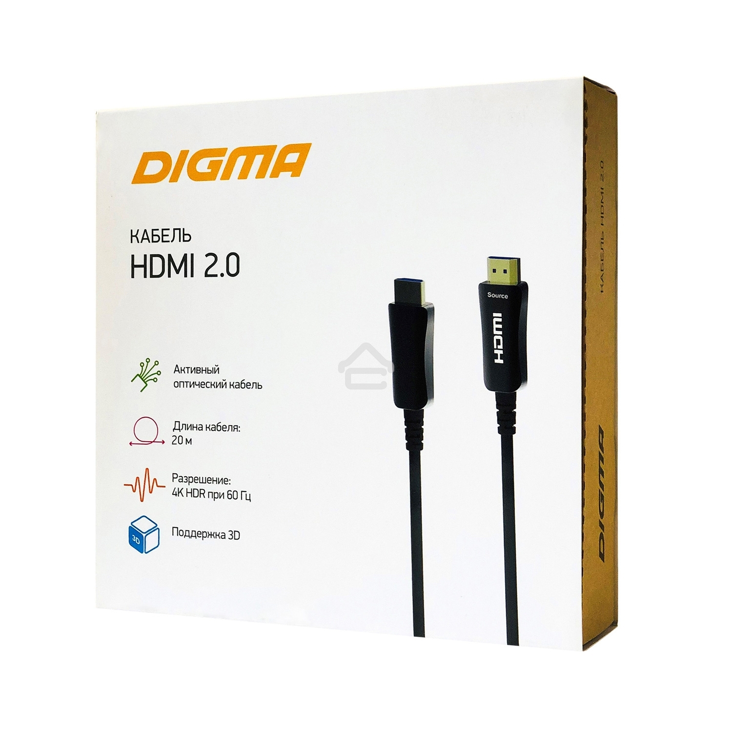 Кабель аудио-видео Digma HDMI 2.0 AOC HDMI (m)/HDMI (m) 20м. позолоченные контакты черный