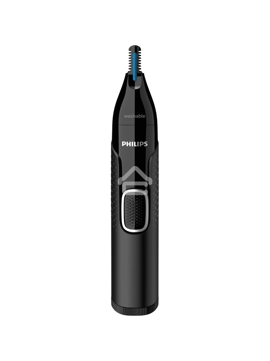 Триммер Philips для носа и ушей, черный, корпус - пластик, 3 насадки-гребня, насадка - триммер, щеточка для очистки, мягкий чехол, батарейка