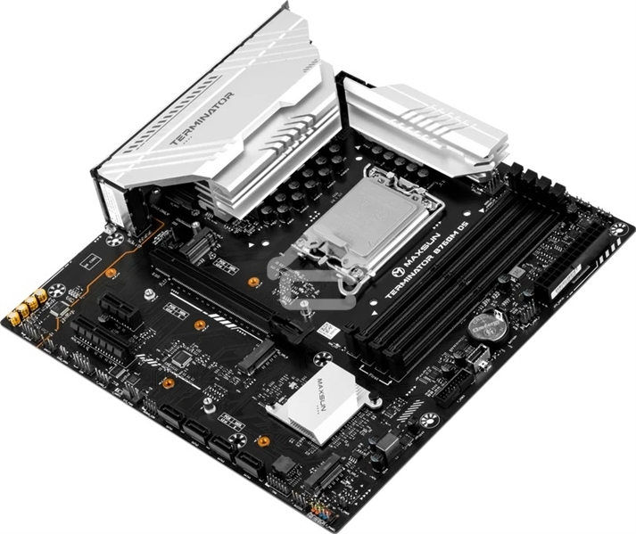 Материнская плата Maxsun Terminator B760M D5, LGA 1700, Intel B760, 4xDDR5, 4xSATA, 3xM.2, 1xPCIe 5.0 x16, 1xPCIe x4, 1xPCIe 3.0 x1, 1xHDMI, 1xDP, 2xUSB 3.2 Gen 1, 6xUSB 2.0, 1x 2.5Gb LAN, 3x3.5 мм, 5.1, mATX