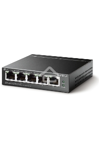 Коммутатор 5-Port 10/100Mbps Unmanaged Switch with 4-Port PoE, meta case, desktop mount, PoE budget 41W.