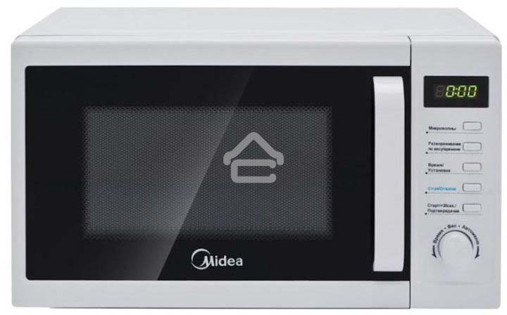Микроволновая печь Midea AM820CUK-W белый, 20 л, 800 Вт, переключатели - поворотный механизм/кнопки