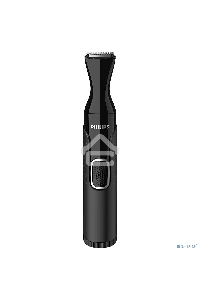 Триммер Philips для носа и ушей, черный, корпус - пластик, 3 насадки-гребня, насадка - триммер, щеточка для очистки, мягкий чехол, батарейка