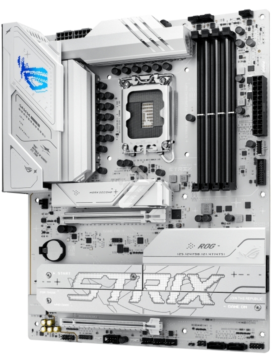 Материнская плата ASUS ROG STRIX B860-A GAMING WIFI, LGA1851, Intel B860, 4xDDR5, 4xSATA, 4xM.2, 2xPCIe 5.0 x16, 1xDP, 1xHDMI, 1x2.5Gb LAN, Wi-Fi, Bluetooth, 4xUSB 2.0, 2xUSB 3.2 Gen 1, 3xUSB 3.2 Gen 2, 1xUSB 4, 2xUSB-C, 3x3.5 мм, 7.1, ATX