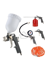 Набор пневмоинструмента PATRIOT KIT 5A  5пр.  краскопульт с в.баком пистолеты шланг5м пульверизатор