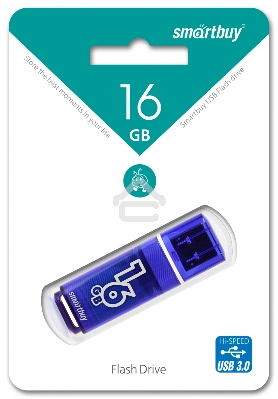 Флешка USB R/W R/W SmartBuy 3.0 Flash Drive 16Gb,Glossy series Dark Blue (SB16GBGS-DB)