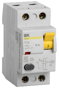 Выключатель дифференциальный  УЗО Iek MDV10-2-050-030 ВД1-63 2Р 50А 30мА ИЭК
