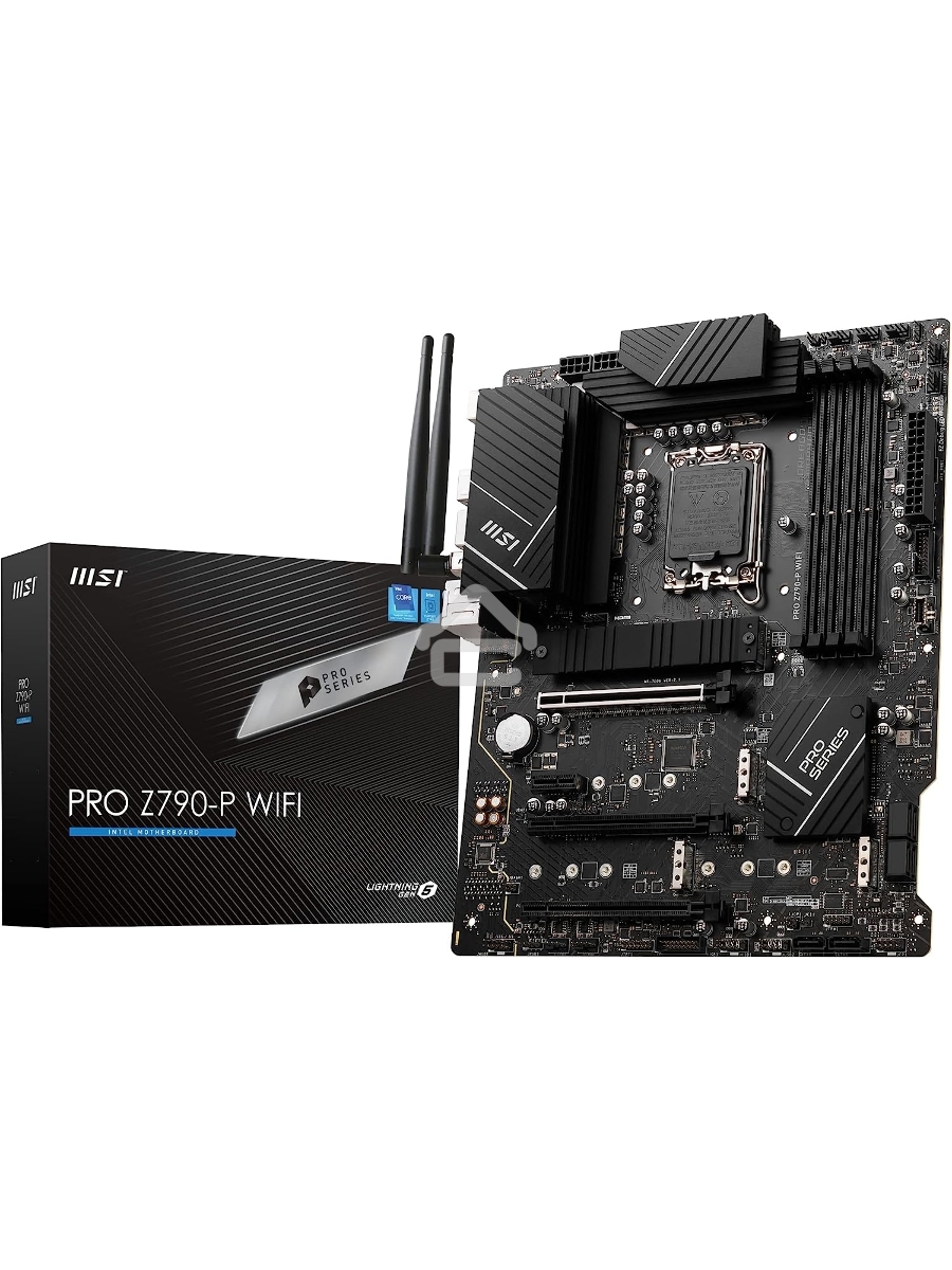 Материнская плата MSI PRO Z790-P WIFI, LGA 1700, Intel Z790, 4xDDR5, 6xSATA, 4xM.2, 1xPCIe 5.0 x16, 1xPCIe 4.0 x16, 1xPCIe 3.0 x16, 1xPCIe x1, 1xHDMI, 1xDP, 1x2.5Gb LAN, 4xUSB-A 2.0, 2xUSB-A 3.2 Gen 1, 1xUSB-A 3.2 Gen 2, 1xUSB-C 3.2 Gen 2x2, 6x3.5мм, 7.1,