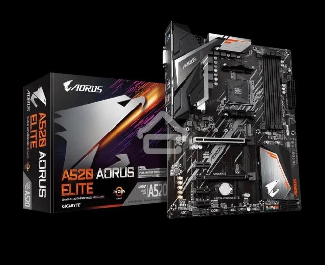 Материнская плата Gigabyte A520 AORUS ELITE, AM4, AMD A520, 4xDDR4, 4xSATA, 1xM.2, 1xPCI-E 3.0 x16, 1xHDMI, 1xDVI-D, 1x 1Gb LAN, 2xUSB 2.0, 4xUSB 3.2 Gen 1, 3x3.5 мм, 7.1, Micro-ATX
