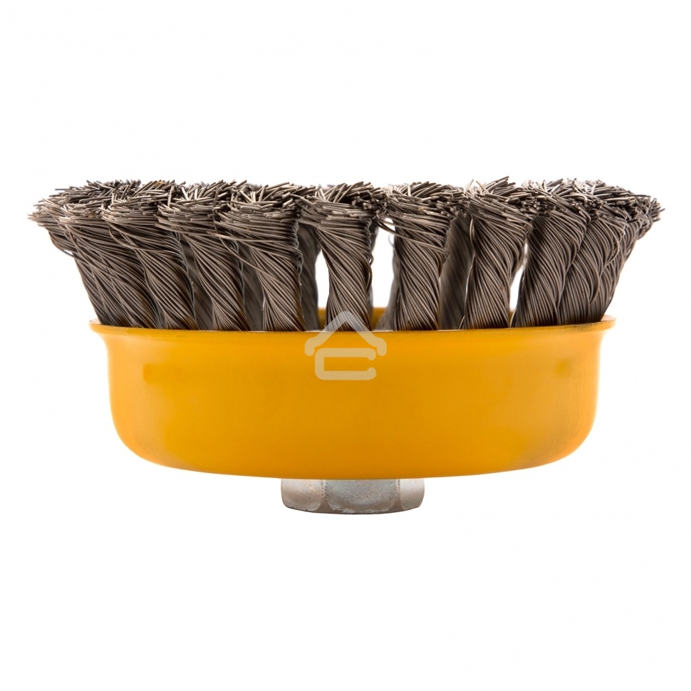 Щетка для УШМ Denzel 125 мм, Чашка, крученая нержавеющая проволока 0,5 мм, М14 746273