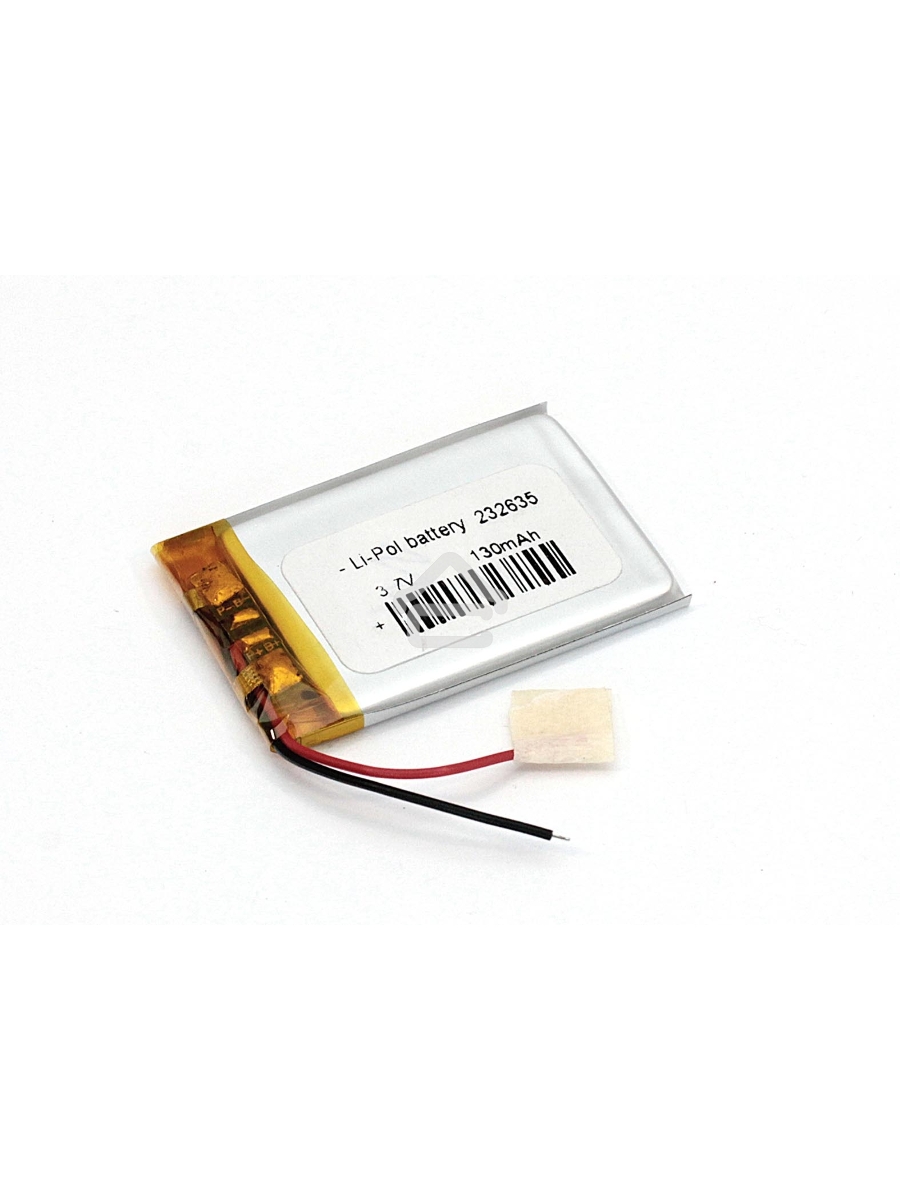 Аккумулятор Li-Pol (батарея) 2.3*26*35мм 2pin 3.7V/130mAh