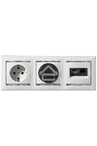 Розетка Legrand 774321 2К+3 со шторками, слон. кость Valena