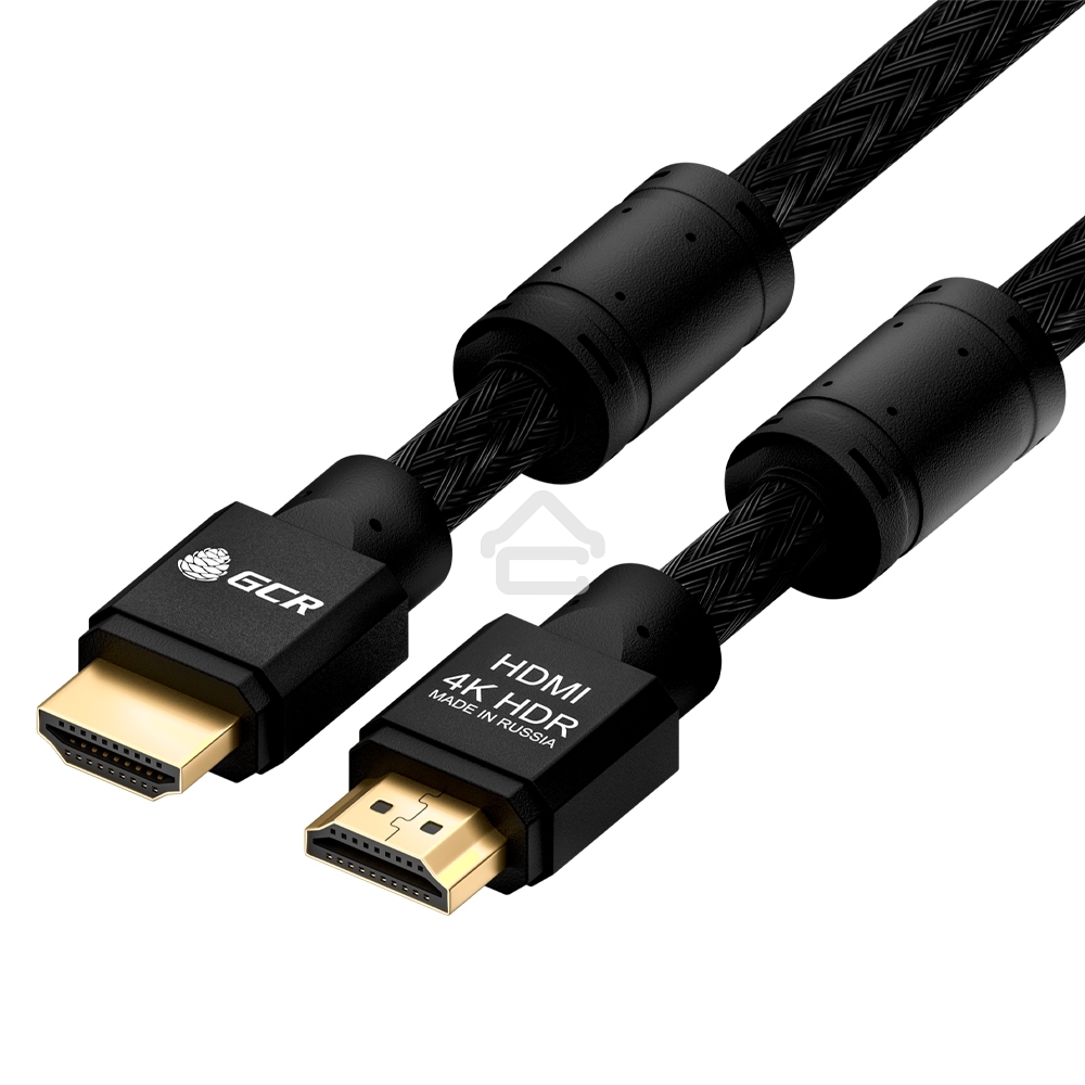 Кабель GCR 10.0m HDMI версия 2.0, HDR 4:2:0, Ultra HD, 4K 60 fps 60Hz/5K*30Hz, 3D, AUDIO, 18.0 Гбит/с, 28/28 AWG, OD7.8мм, тройной экран, черный нейлон, AL корпус черный, фер.кольца, GCR-53191 GCR Кабель 10.0m HDMI версия 2.0, HDR 4:2:0, Ultra HD, 4K 60 f