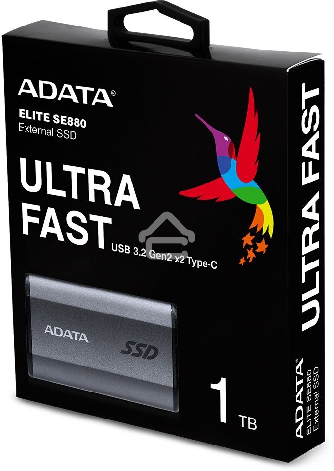 Внешний накопитель SSD ADATA 1Tb USB3.2, SE880, R/W 2000MB/2000MB/s, серый