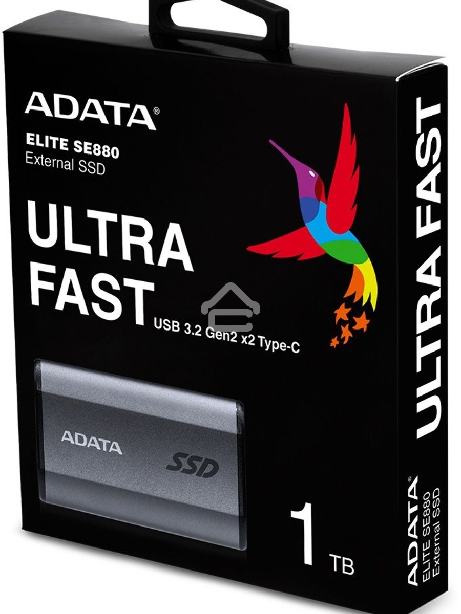 Внешний накопитель SSD ADATA 1Tb USB3.2 , SE880, R/W 2000MB/2000MB/s, серый