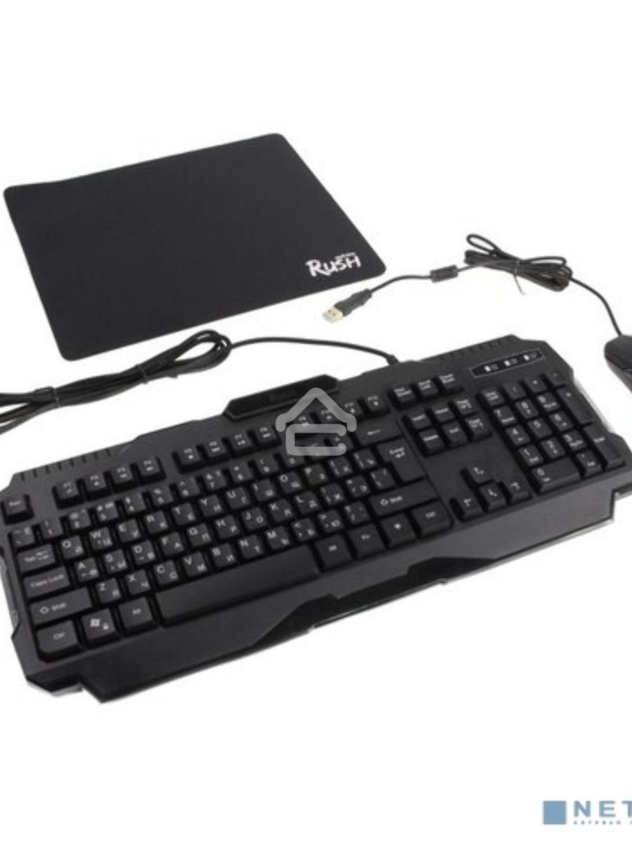 Набор игровой клавиатура+мышь+коврик Smartbuy RUSH Shotgun черный [SBC-307728G-K]