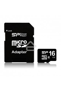 Флеш карта microSDHC 16Gb Class10 Silicon Power SP016GBSTH010V10-SP + adapter