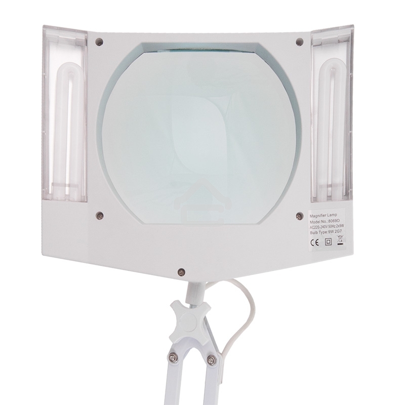 Лупа на струбцине Rexant, квадратная, 3D, с подсветкой, белая