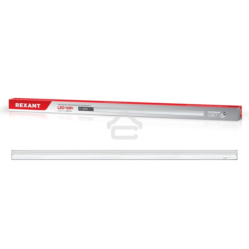 Светильник светодиодный линейный Rexant T5-01 16 Вт 1280 Лм 6500 K IP20 1179 мм с выключателем и соединителем