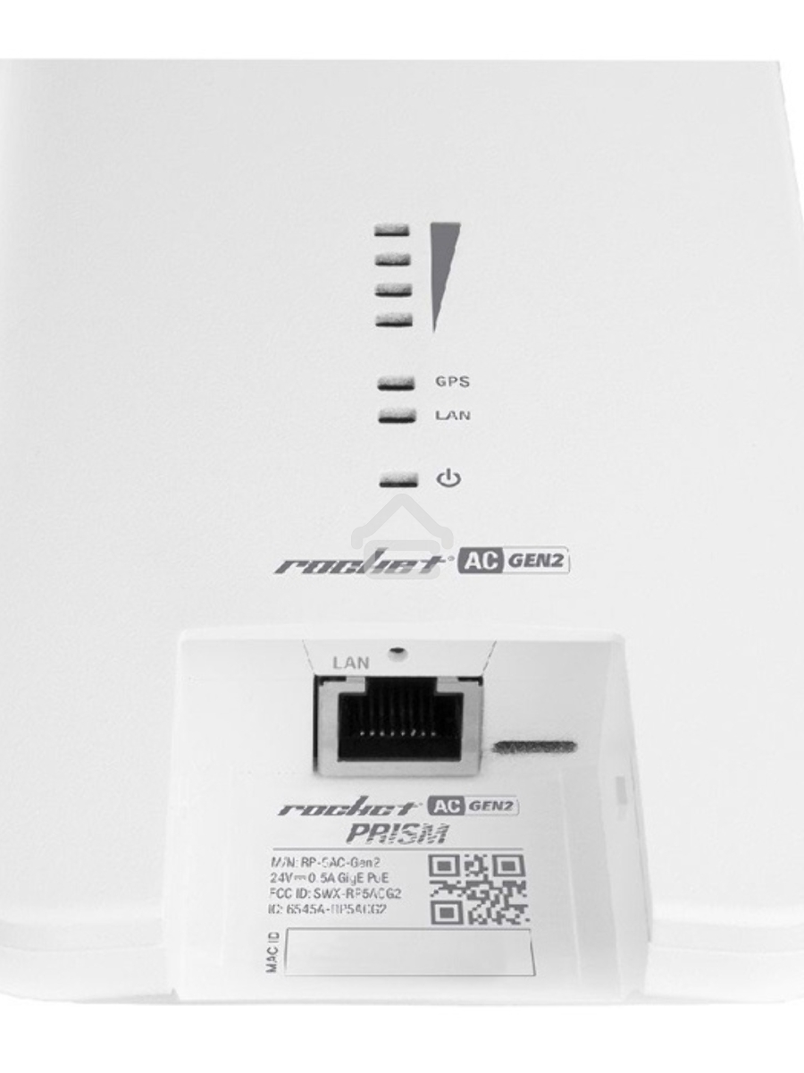 Точка доступа UBIQUITI RP-5AC-Gen2 Rocket 5AC PRISM Gen 2 Радиоустройство 5 ГГц, PtMP/PtP, airMAX ac, 2x RP-SMA, фильтры airPrism, GPS Sync
