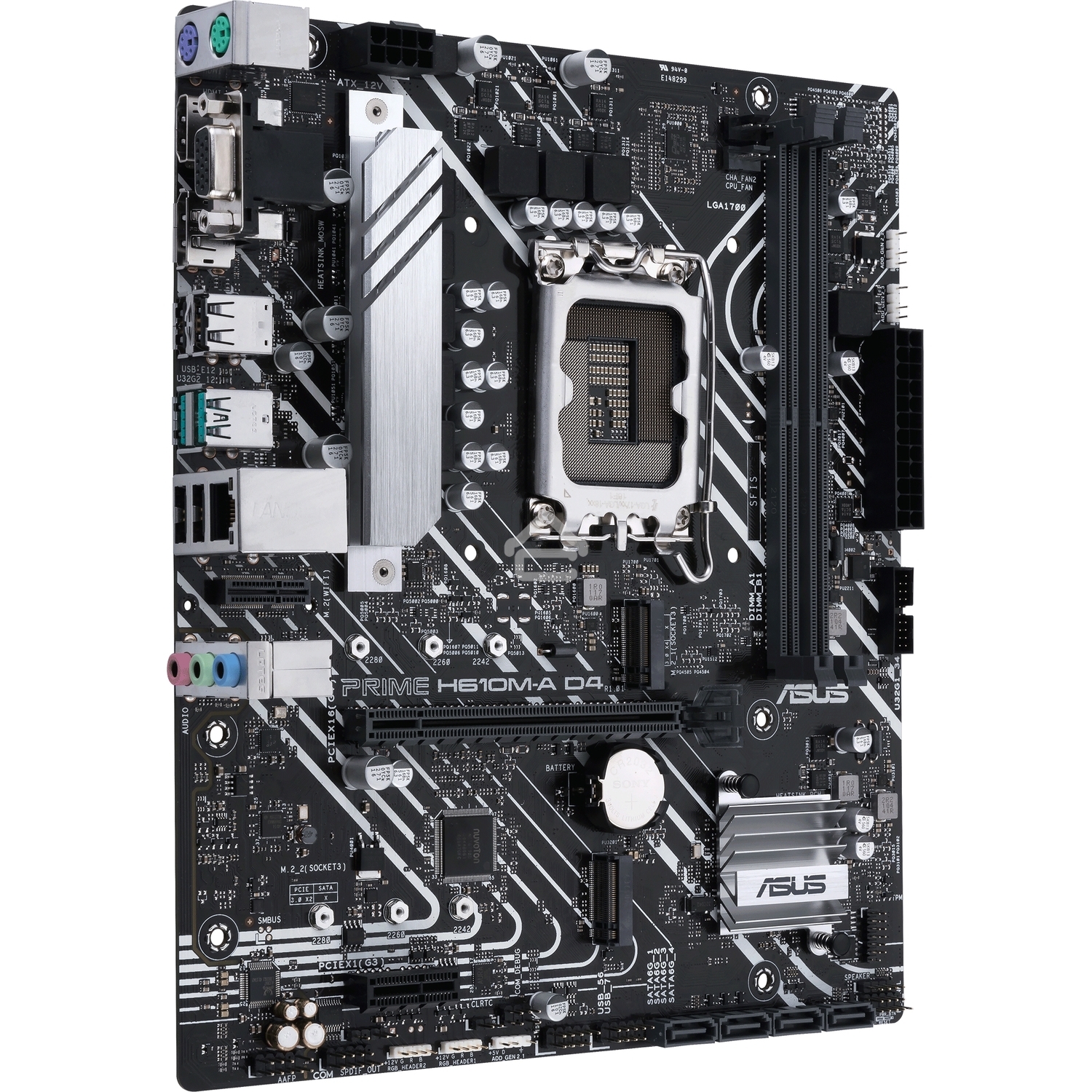 Материнская плата ASUS PRIME H610M-A D4-CSM, LGA 1700, Intel H610, 2xDDR4, 4xSATA, 2xM.2, 1xPCIe 4.0 x16, 1xPCIe x1, 1xDP, 1xD-Sub, 1xHDMI, 1x 1Gb LAN, 4xUSB-A 2.0, 2xUSB-A 3.2 Gen 1, 7.1, mATX